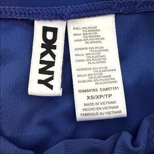 DKNY Electric Blue One-Piece Swimsuit with Ruched Front